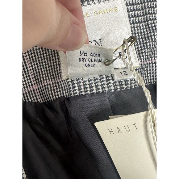 Vtg En Avance Women’s Button Houndstooth Gray V Neck Blazer Size 12 New - Picture 4 of 5